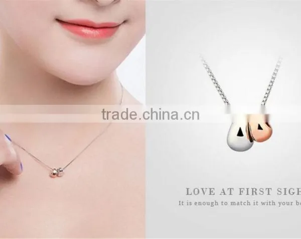 925 Sterling Silver Fashion Waterdrop Shape Pendant Necklace photo-4