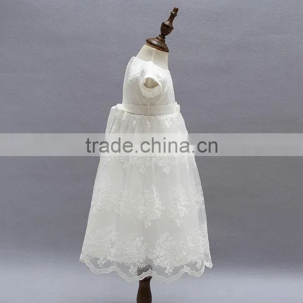 New Arrival Baby Clothes Wholesale Hot Sale Tulle Cheap 2017 Children's Boutique Short Sleeve White Summer Elegant Dress photo-4