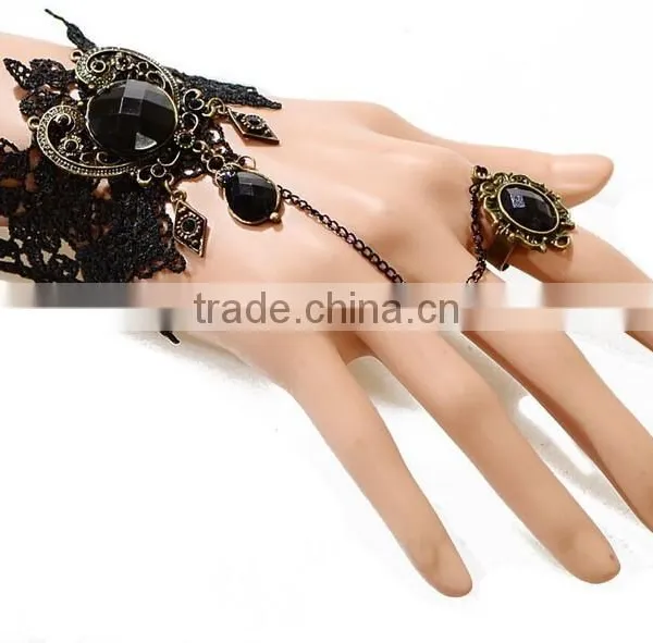 American Heart Diamond Lace Bracelet&ring Sets Antique Palace Crystal Ring Set With Bracelet photo-3