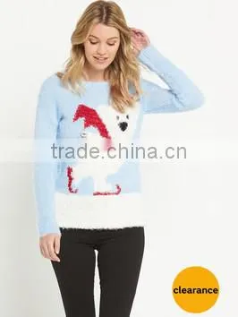 Fashion Christmas Women Pullover Sweater With Round Neck and Long Sleeve photo-2