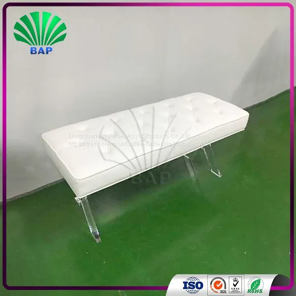 Eco-Friendly Milk White Bench Cushion X-Shape Bench Leg Acrylic Bench photo-3