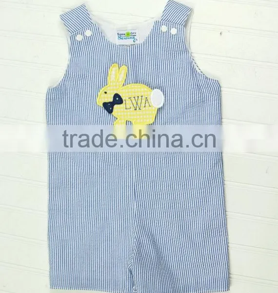 2017 Baby Boys Easter Outfit Kids Bunny Shortall Newborn Baby Boys Romper photo-2