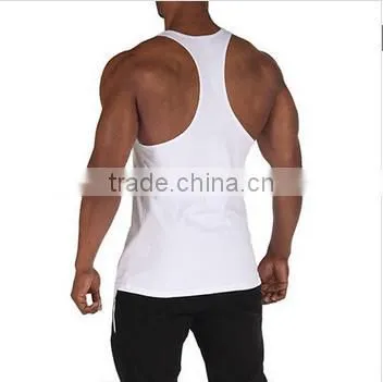 100% Cotton Racer Back Wholesale Custom Plain Mens Fitness Stringer Tank Top photo-2