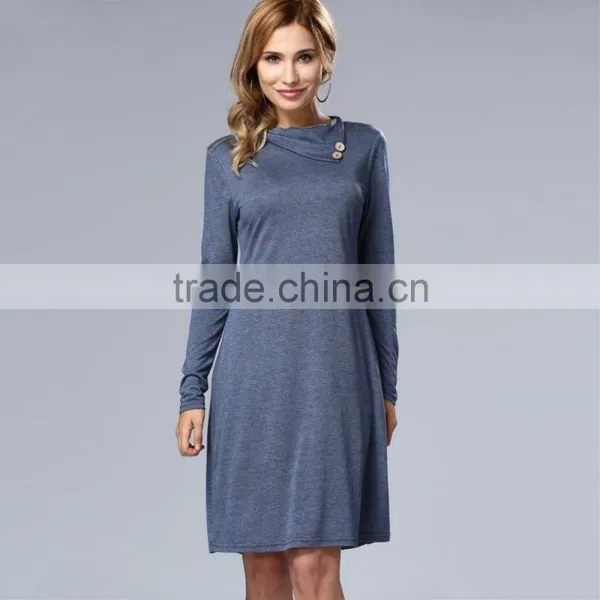 Wholesale Elegant Summer Dress Women Long Sleeve Casual Dress 2017 photo-2