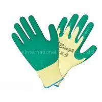 Green Latex Coated 10G Polycotton Safety Glove