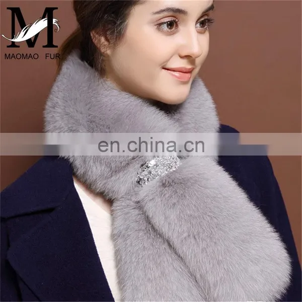 Star Style Women Winter Fox Fur Scarf Collar Super Fashion Long Scarf photo-2