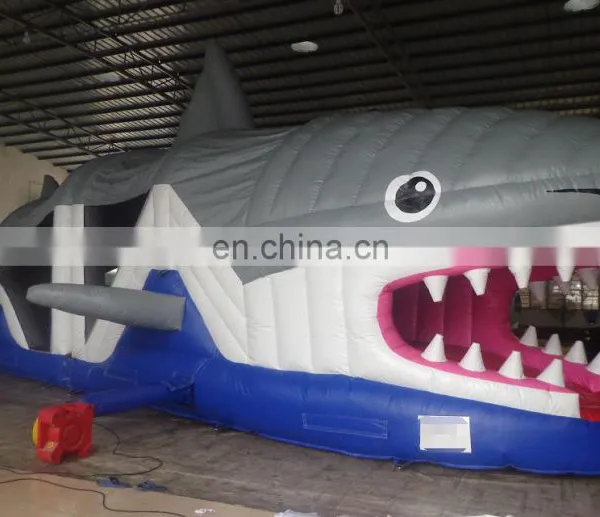 2017 High Quality New Design Giant Inflatable Shark Obstacle Course for Sale photo-2
