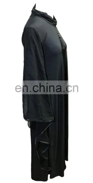 Saudi Arabia Plain Burqa 2017 / Latest Designer Black Strip Islamic Abaya / Plain Lycra Stretchable Burqa (dubai Abaya 2017) photo-4