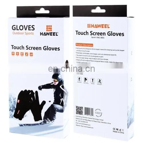 HAWEEL Large Size Two Fingers Touch Screen Outdoor Sports Wind-stopper Full Finger Winter Warm Gloves photo-6