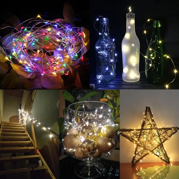 10M 33ft 100LED Copper Wire Fairy String Light With 12V 1A Power Adapter Holiday Party Wedding Christmas Decoration LED photo-3