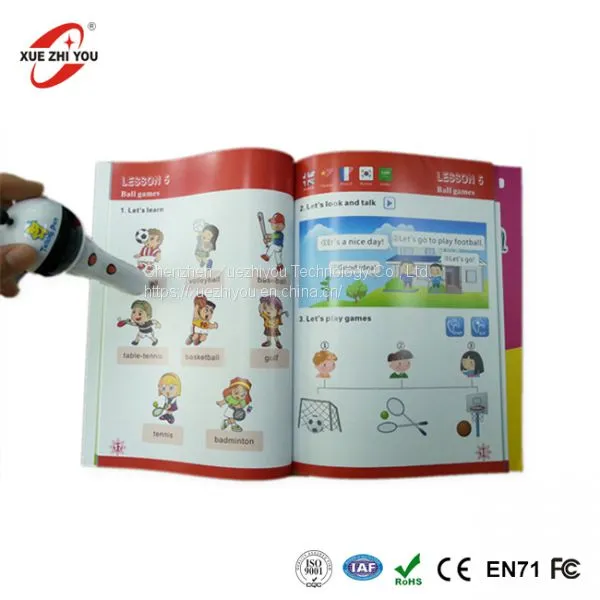 Arabic English French Language Learning Talking Reading Pen Audio Books for Kids photo-3