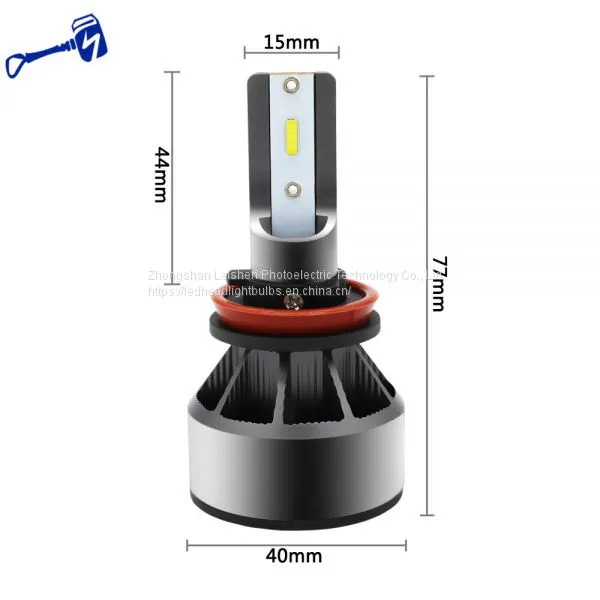 H11/H8/H9 LED Headlight Bulbs Low Beam/Fog Light With Fan,Mini Design Upgraded CSP Chips 6000K Xenon White IP67-2 Year Warranty photo-3