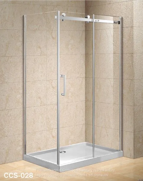 Shower Room Shower Enclosure Rectangle 2 Fixed Panels 1 Sliding Door