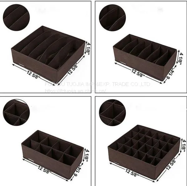 Non-woven Underwear Storage Box Four-piece Wholesale, Bra Socks Finishing Folding Drawer-type Storage Box Custom