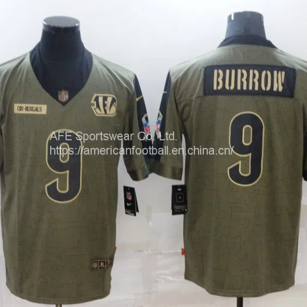 Cincinnati Bengals #9 Burrow 2021 Salute Jersey