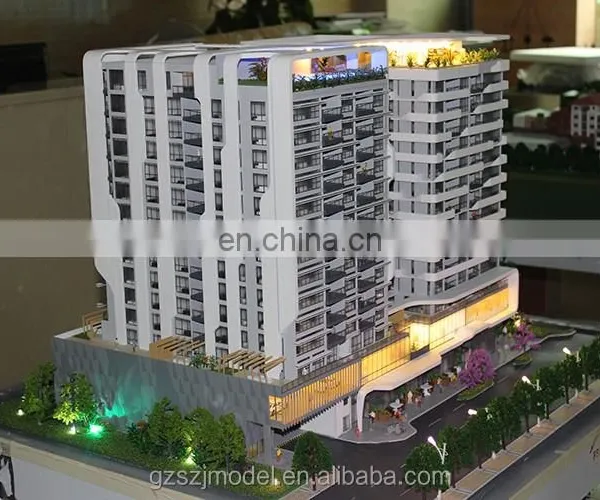 Residential and Shopping Building Scale Model, Real Estate Project Miniature 3d Model photo-3