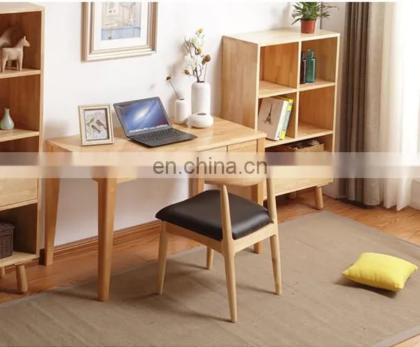 Nordic Learning Furniture Writing Solid Wooden Mini Study Table Simple Small Home Modern Laptop Computer Desk With Storage photo-4