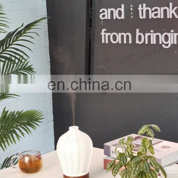 Ultrasonic Humidifier Aromatherapy Diffuser With Cool Mist Colour Changing Led Lights Wicker Aroma Diffuser Waterless Auto Off photo-5