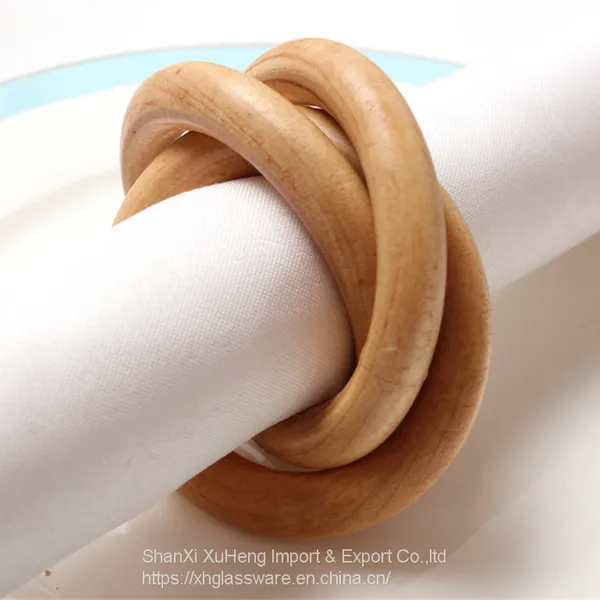 Eco-Friendly Wood Round Napkin Rings for Dinning Table Parties for Everyday photo-2