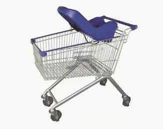 Asian Type Supermarket Shopping Trolley With Swivel Wheels