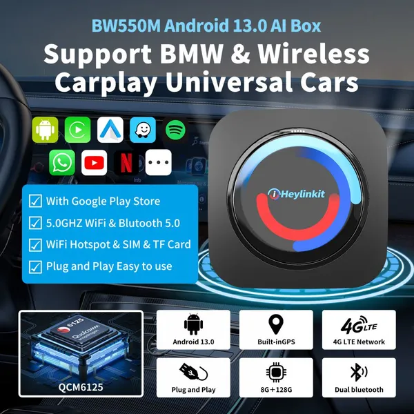 Carplay Smart Box Update Original BMW Screen to Android 16 for Wireless Carplay