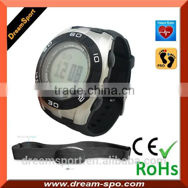 Wireless Heart Rate Monitor Chest Belt Wrist Pedometer Watch For Sports Running photo-3