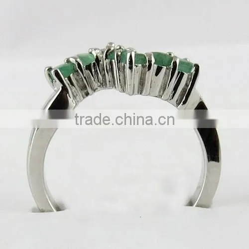 Delicate Green Emarald Ring, Gemstone Silver Jewellery, 925 Silver Jewellery photo-6