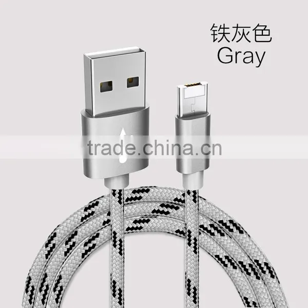 USAMS Multifunctional Charging Cable For IPhone5s/6s and Android Mobile Phone 2in1metal Nylon Dual Sided 1m Braided Cable photo-4