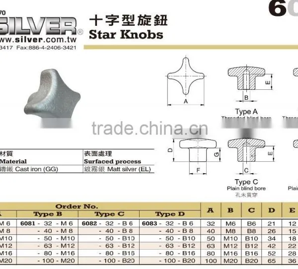 For Machine Accessories and CNC Lathe Parts Cast Iron Star Knobs photo-2