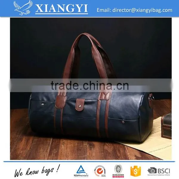 PU Leather Bag Men Duffel Bag Gym Shoulder Business Outdoor Sport Tote photo-2
