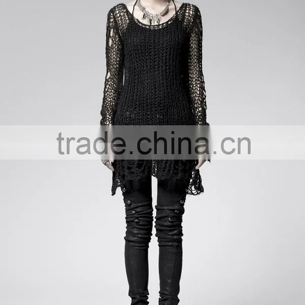 PM-004 Free Size Black Top Brand Girls Broken Pullover Sweater photo-6