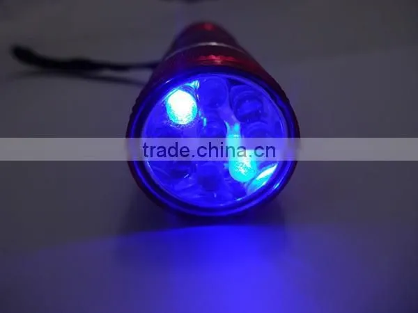 9 Led Flashlight Torch Aluminum Flashlight, Color Changing Led Torch Emergency Flashlight, Multi Color Led Flashlight Tri Color photo-2