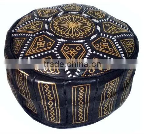 Leather Handmade Moroccan Pouf