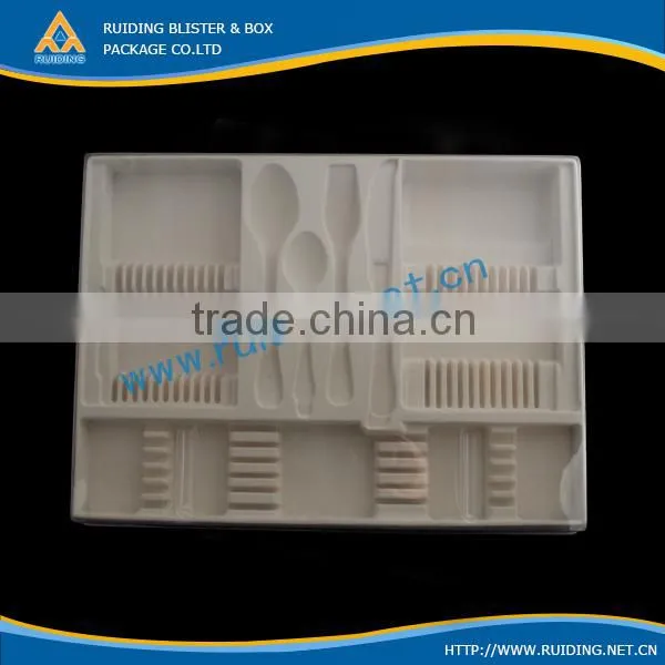 Vacuum Flocked Plastic Cutlery Tray