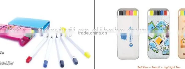 Popular School&gift Pen Set, 3 in 1 Pen, Highlighter Pen photo-5