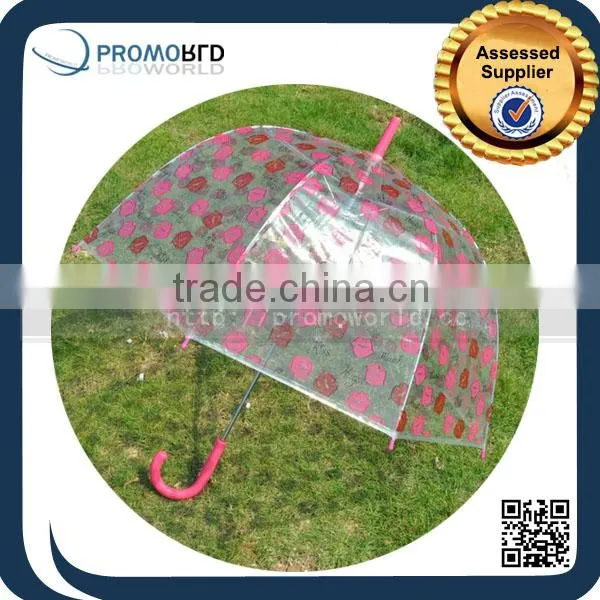 Fashion Clear Transparent Black Bottom Dome Folding Umbrella photo-4