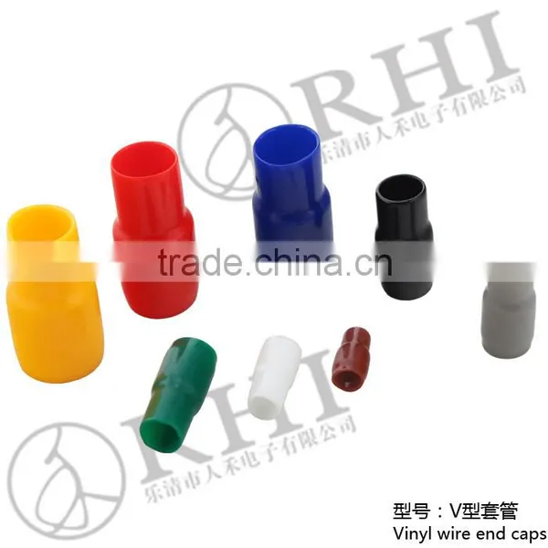 Yellow Blue Red Plastic V-color End Cap Vinyl Wire Terminal End Cap photo-2