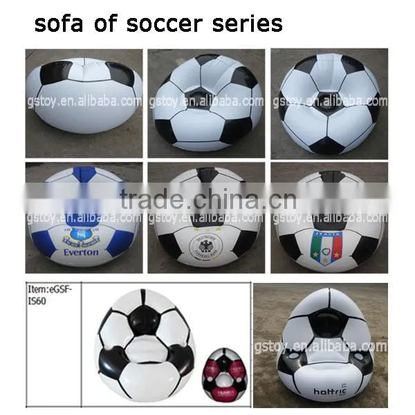 Promotional Customized Pvc Inflatable Bean Bag Soccer Series Single Chair Sofa