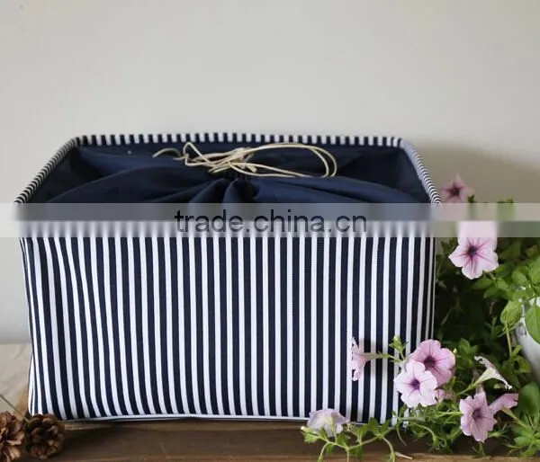 YIWU RODA 100% Canvas Fabric Flax Handle Foldable Storage Box photo-2