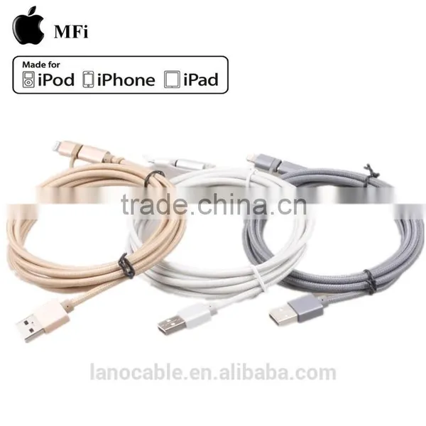 1m MFi Certified Nylon Braided 2 in 1 Charger Cable photo-6