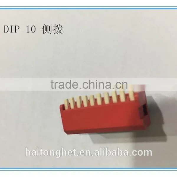 10 Position 10 Pins Red Color DIP Slide Type Switch photo-2