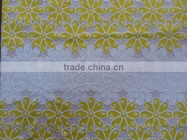 YH005# Lace Fabric for Wedding Dress /Burning Flower Lace Fabric /TC Material Lace Fabric photo-3