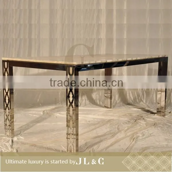 Luxury Dining Room JT15-02 Dining Table Furniture Set Square Stainless Steel New Design 2015 photo-3