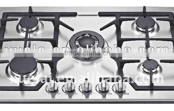 2014 Stainless Steel 5 Burner Gas Hob Zhongshan Factory OEM Service(Model No: Z835-ABCCD)