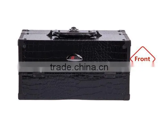Clear Acrylic Top Jewelry Or Cosmetic Storage Display Boxes Makeup Train Case With Lock photo-3