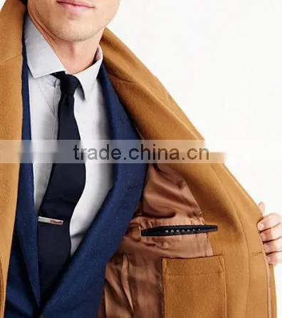 Most Handsome Slim Fit Custom Made Three Button Long Wool Coat for Men photo-5