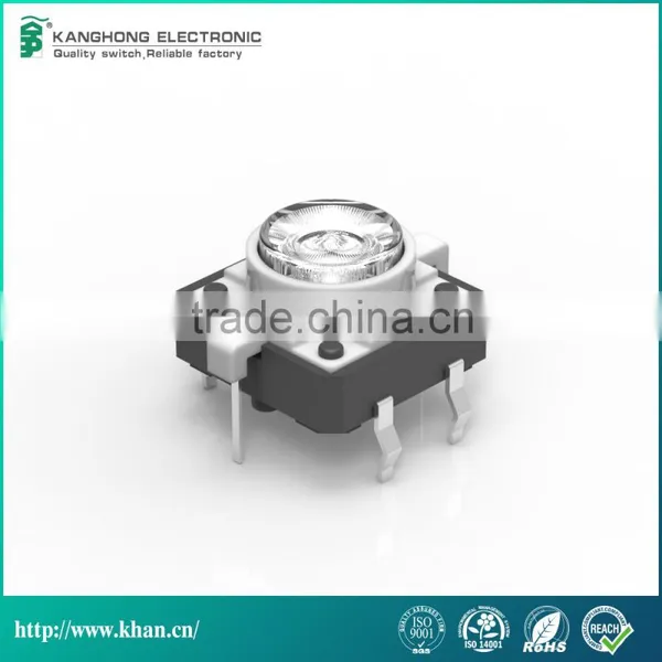 12x12mm Illuminated Tactile Switch , 12v Tact Switch With LED , Light Tact Switch