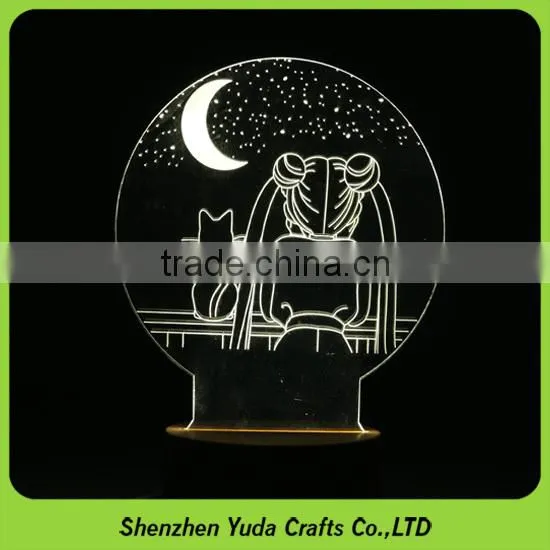Decorative USB Night Light Custom Logo Engraved Acrylic Lamps photo-5