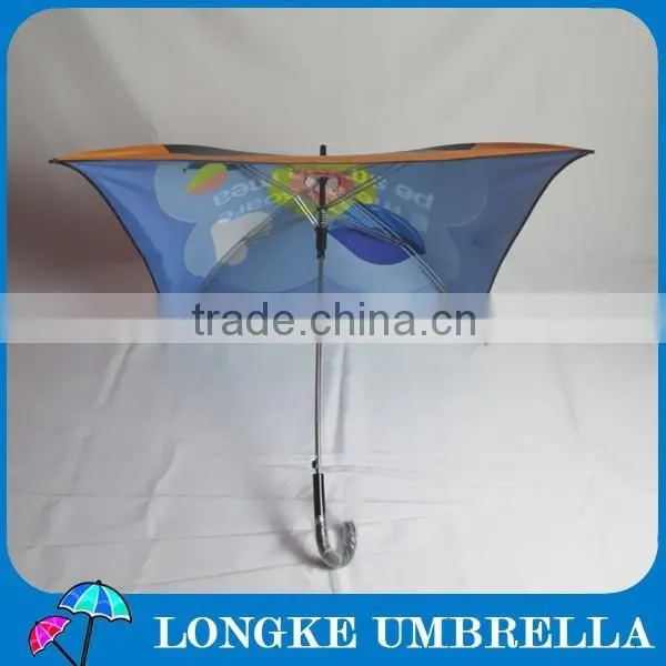 80*80cm CYMK Printing Inside and Outside Double Layer Square Advertising Umbrella photo-2