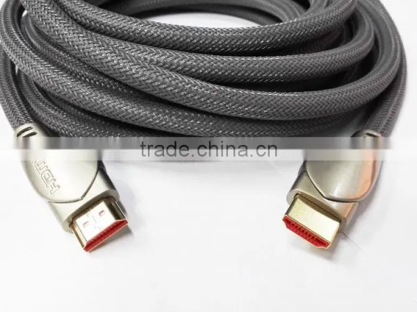 Gold Metal 1.4V HDMI CABLE With Nylon Net 1.8M photo-4